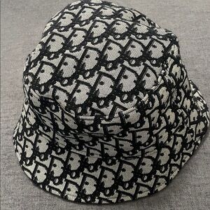 Monogram Bucket Hat in dark blue & gray